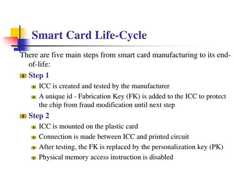 The Smart Card Life Cycle 